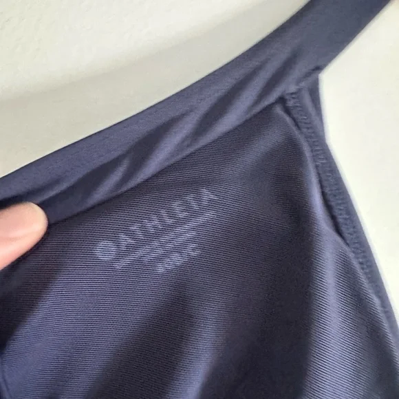Athleta Navy Blue Wrap Halter Tie Slimming One Piece Swimsuit size 40 B/C EUC - Picture 9 of 12